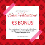 €3 bonus per San Valentino 2023